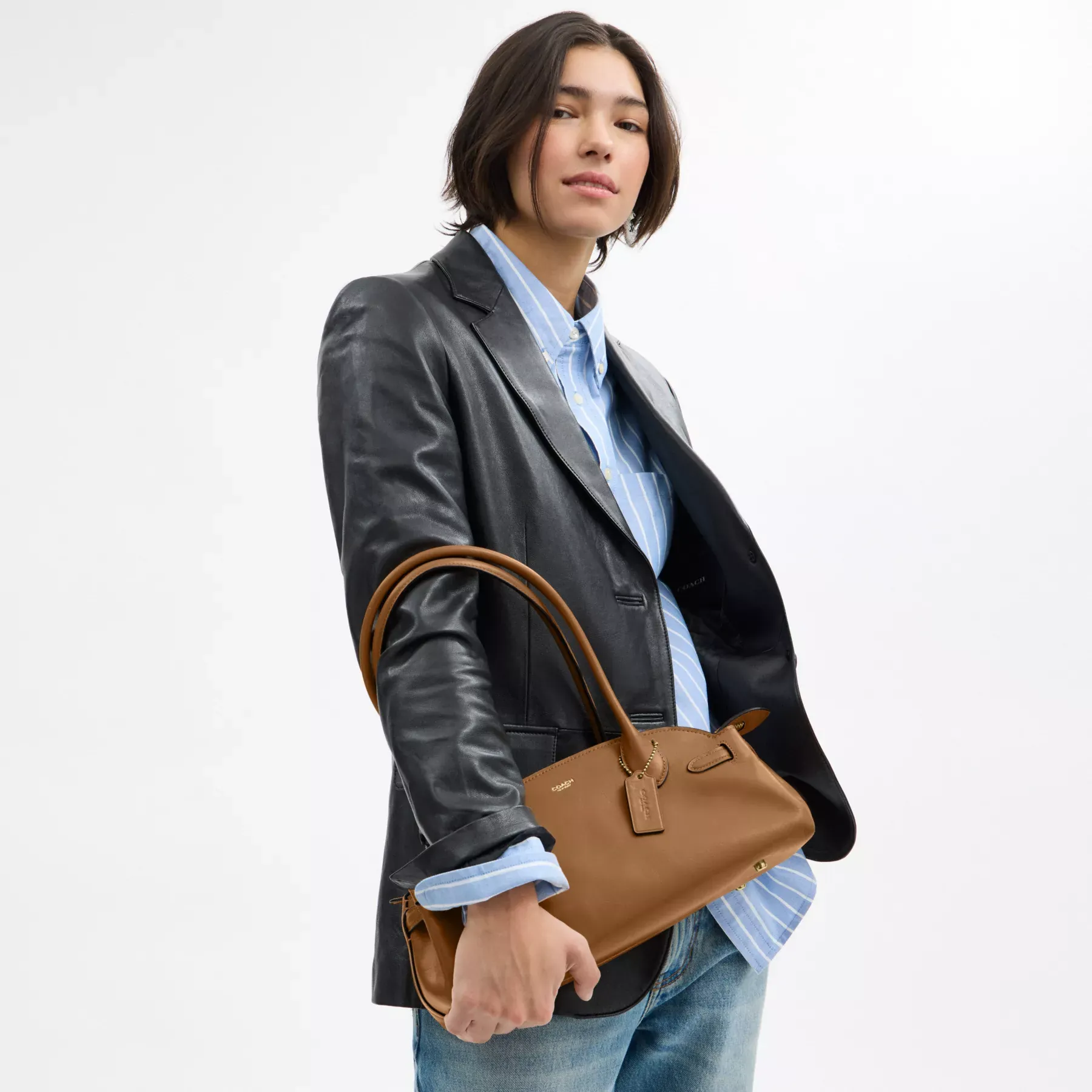 COACH Bolsa de mano Empire Carryall 34 Marrón miel COACH Bolsa de mano Empire Carryall 34 Marrón miel