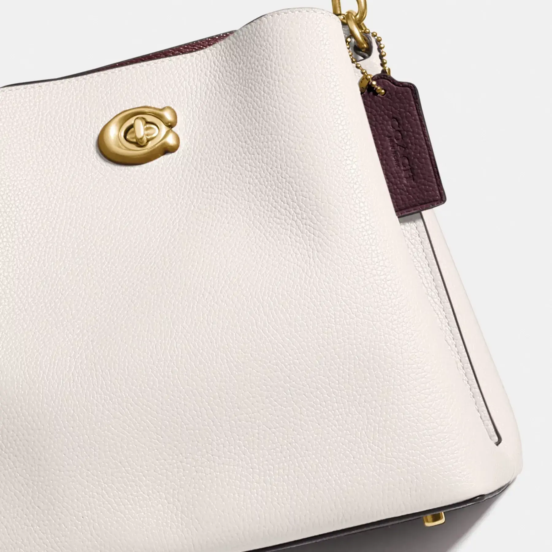 COACH Bolso tipo cubo Willow con bloques de color Tiza Multi COACH Bolso tipo cubo Willow con bloques de color Tiza Multi