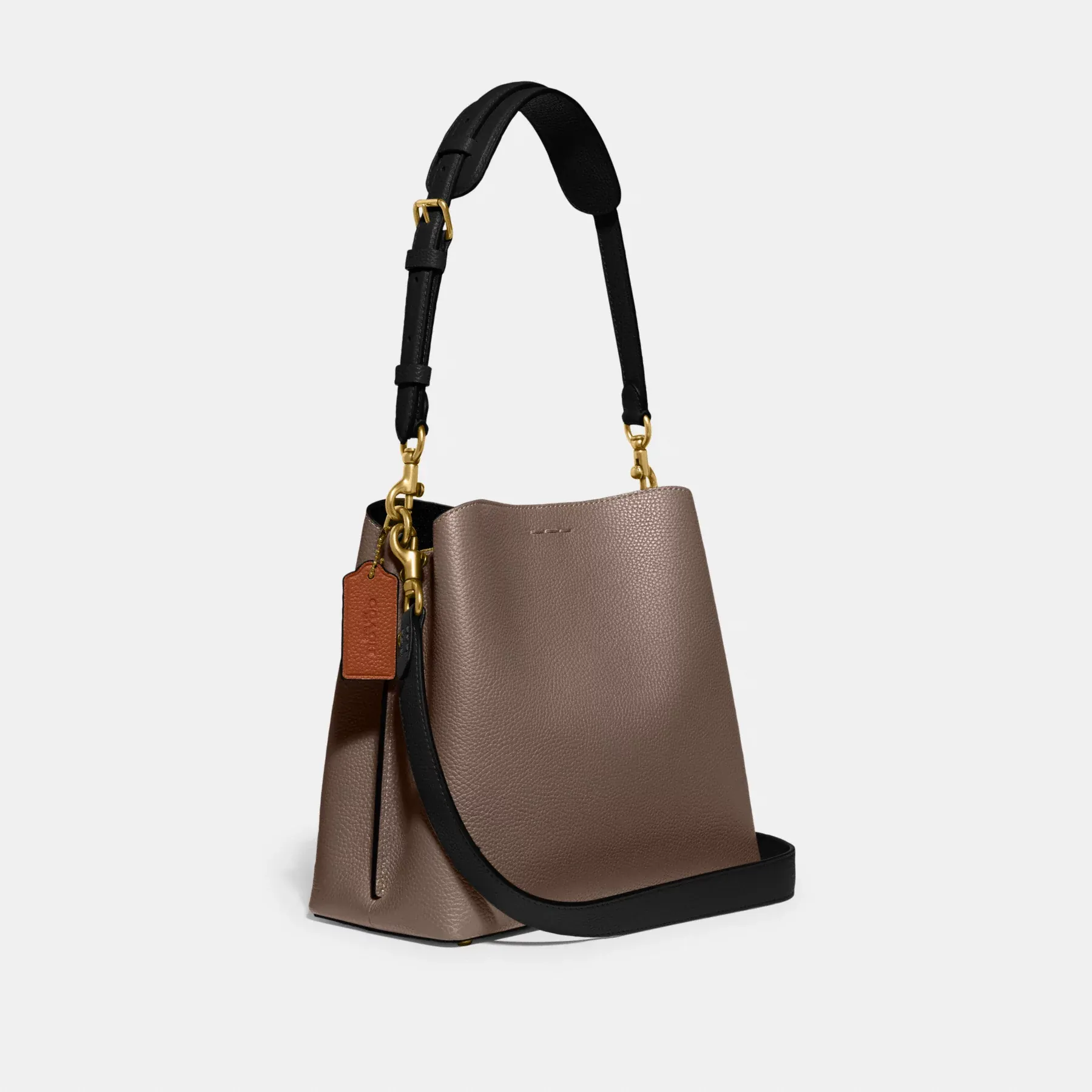 COACH Bolso tipo cubo Willow con bloques de color Piedra oscura