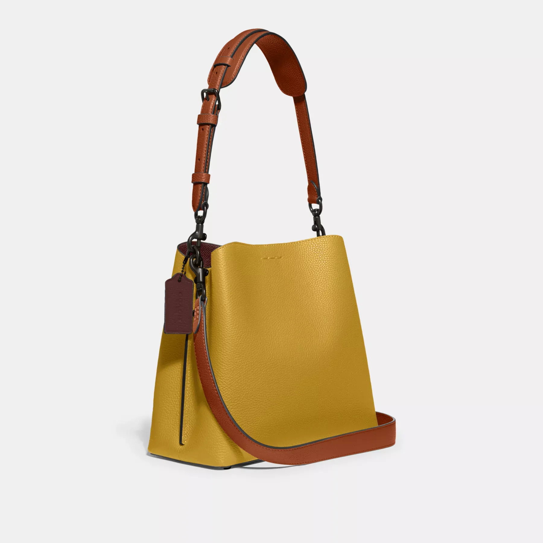 COACH Bolso tipo cubo Willow con bloques de color Lino Multi COACH Bolso tipo cubo Willow con bloques de color Lino Multi