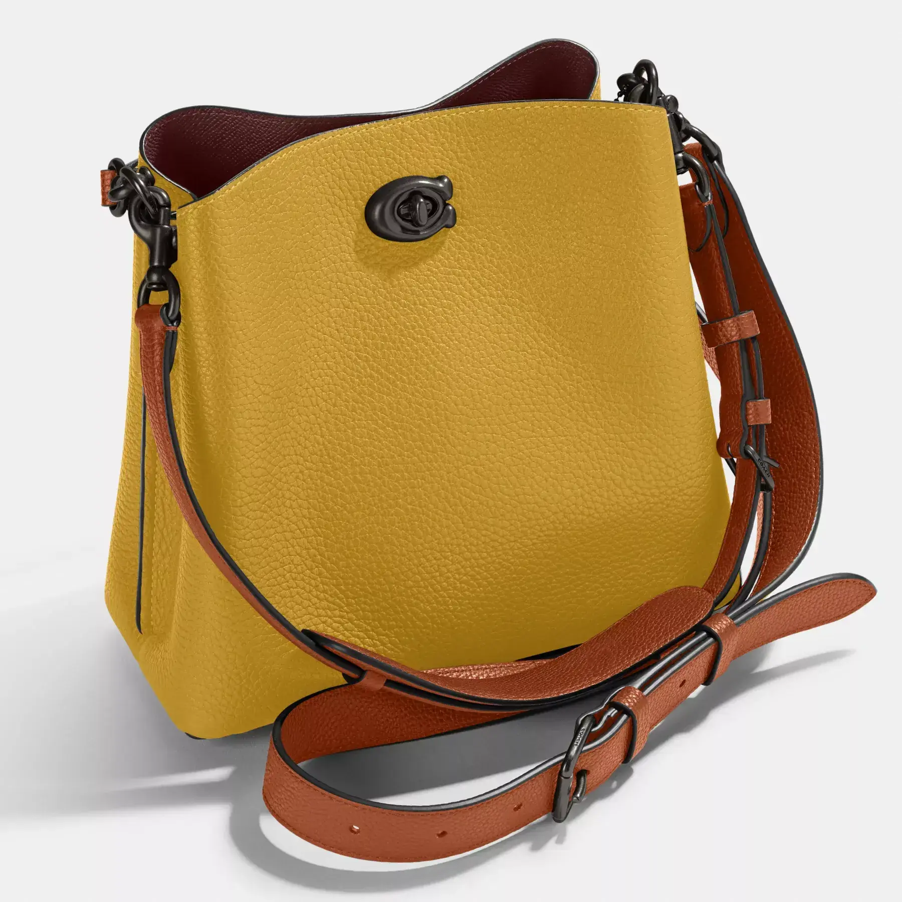 COACH Bolso tipo cubo Willow con bloques de color Lino Multi COACH Bolso tipo cubo Willow con bloques de color Lino Multi